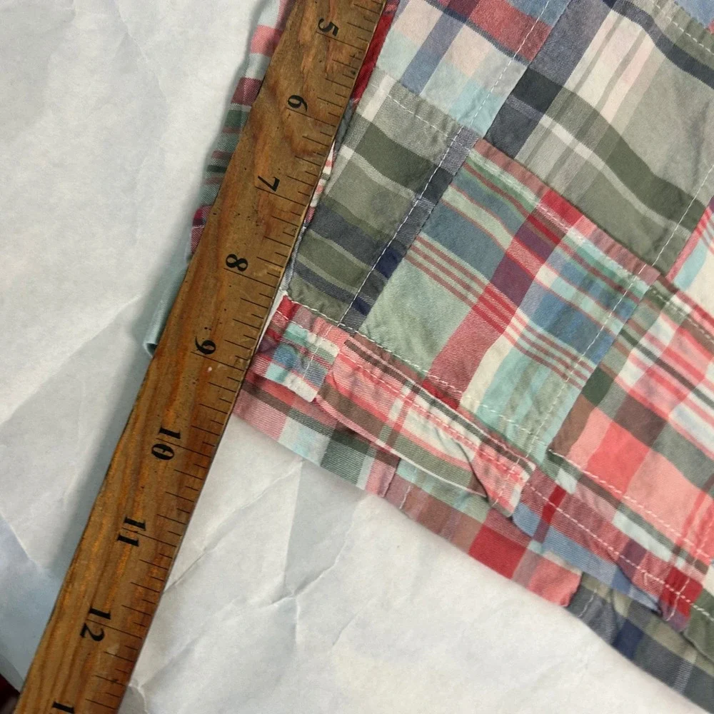 L.L.Bean Plaid Madras‎ Patchwork Shorts Favorite Fit Size 20 Preppy Casual